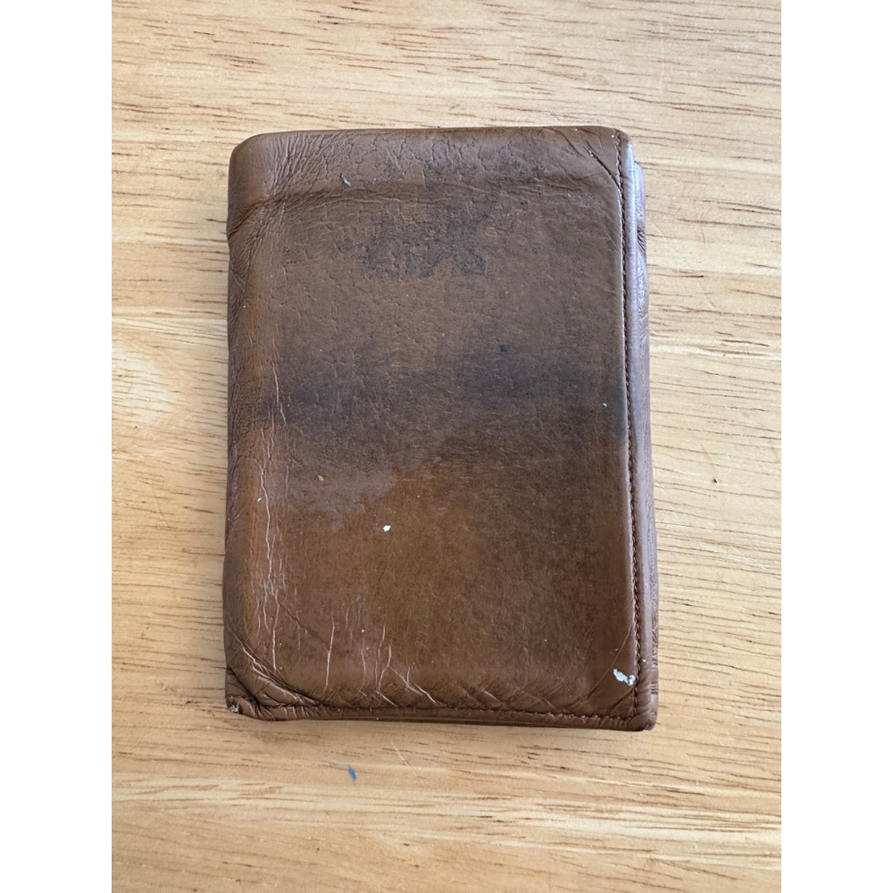 Vintage Norfolk Genuine Leather Trifold Wallet Brown Distressed Made in Canada